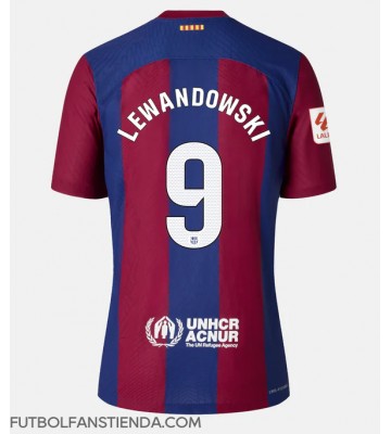 Barcelona Robert Lewandowski #9 Primera Equipación 2023-24 Manga Corta